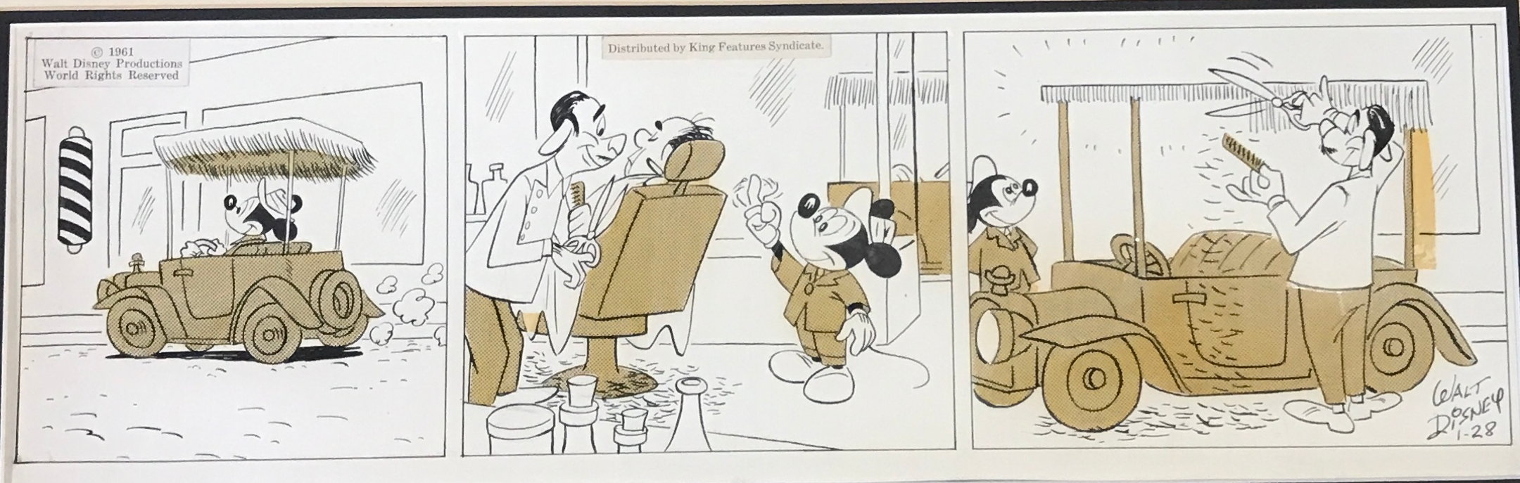 Julius Svendsen Mickey Mouse Comic Strip Original Art (King Features, 1961)