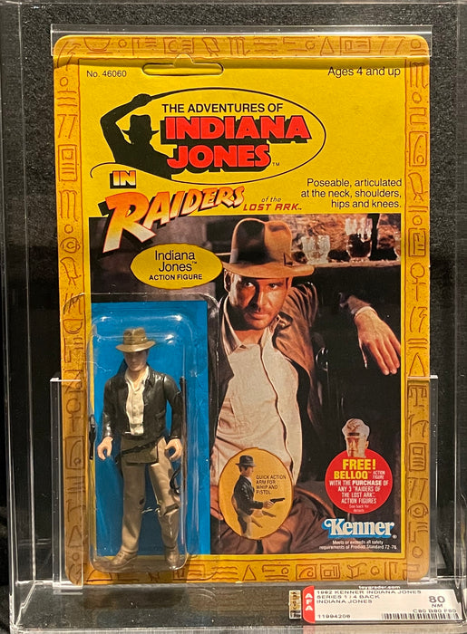 Kenner  Raiders of the Lost Ark Indiana Jones 4-Back AFA 80
