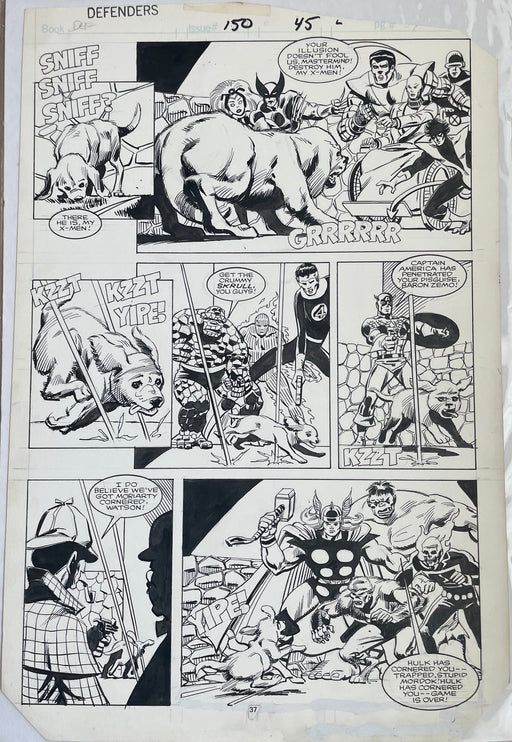 Don Perlin Defenders #150 Story Page 37 Original Art (Marvel, 1985)